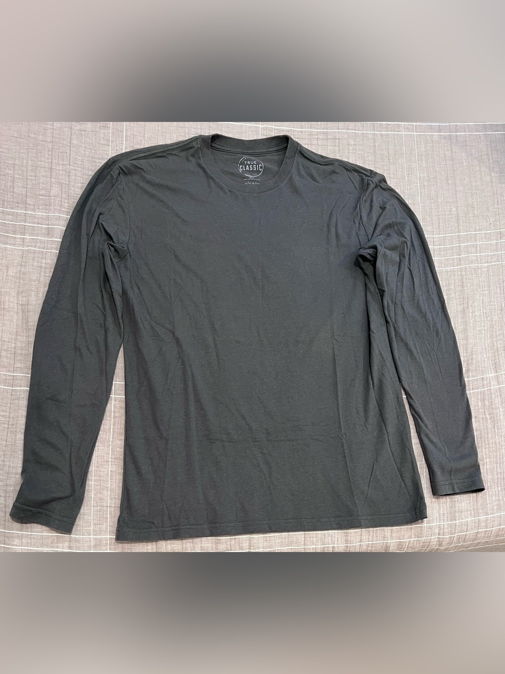 True Classic Men's Long Sleeve Crewneck Tee - Black